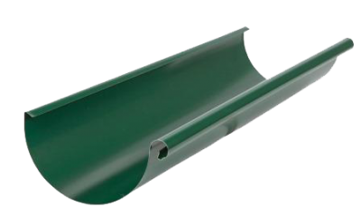 Детальное фото желоб водосточный, сталь, d-150 мм, зеленый, l-3 м, aquasystem